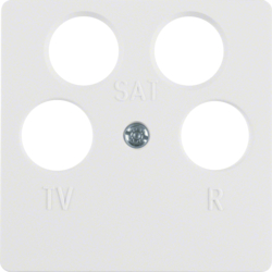 14841909 Centre Plate Aerial Socket 4 Hole,  White